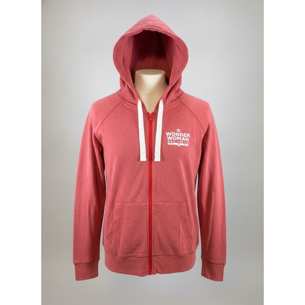 Running Man DC Wonder Woman Run Series Mens Red Heather Full Zip Hoodie Medium